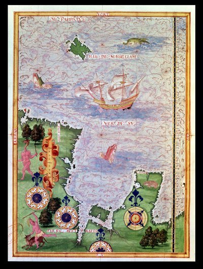 Fol.31v Karte von Australien und Magellan-Insel aus 